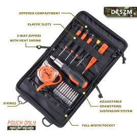 DCSZM Molle Admin Pouch,Tactical Tool Bag Nylon Water-Repellent Molle Pouches Include U.S Patch