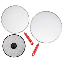 Grease Splatter Guard for Frying Pan - Set of 3: 8.2", 10", 11.4" - Kitchen Cooking Bacon Oil Screen - Skillet Splash Shield Cover for Stove Top Pans