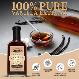 Lincoln County Reserve Madagascar Bourbon Pure Vanilla Extract, 12oz glass bottle. Pure Vanilla Extract for Baking and Cooking, Extracted and bottled in the USA Sugar Free and Gluten Free.