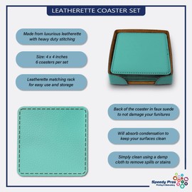 Style In Print Leather Engraved Drink Coaster Set of 6 Our Children Will Call You Family & Friends Mom Housewarming Gifts Chill, LCOST_KMOM068_CH