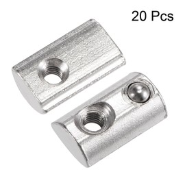 sourcing map M3 T Slot Nuts Roll in Spring T-nut with Ball Carbon Steel for 2020 Series Aluminum Extrusion Profile Rail with 6mm Slot 20Pcs