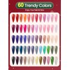 JIASHENG Gel Nail Polish Kit with UV Light, 60 Colors