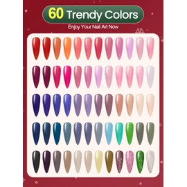 JIASHENG Gel Nail Polish Kit with UV Light, 60 Colors Nail Polish Set with Base Matte Glossy Top Coat, Gel Nail Manicure Tools Kit for Beginner Nail Art Salon