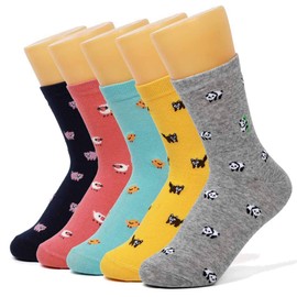 DOBIKULU Womens Cotton Casual Socks Cute Animal Socks Crew Novelty Lovely Print Pattern, Female Presents for Animal Lovers, Gifts Ideas for Mom Lady