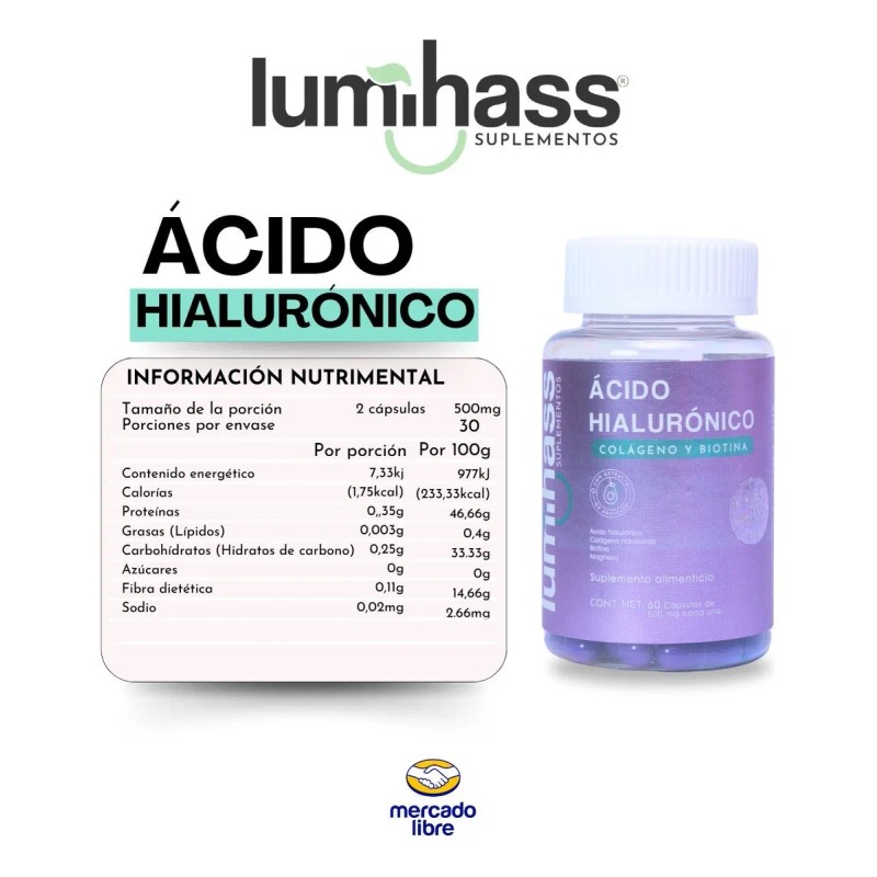 Lumihass Colágeno Fresa | Omega 3 Biotina + Ácido Hialuronic
