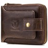 BULLCAPTAIN Genuine Leather Men Wallet with ID Window RFID Blocking
