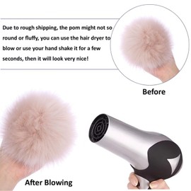 YELINTIAN 20 Pieces ​Faux Fur Pom Pom Balls - ​Faux Fox Fur Pom Pom Balls for DIY Crafts & Knitting, ​Soft & Removable for Hats, Scarves, Gloves, Bags, Keychains (10 Colors, 2Pcs Each)