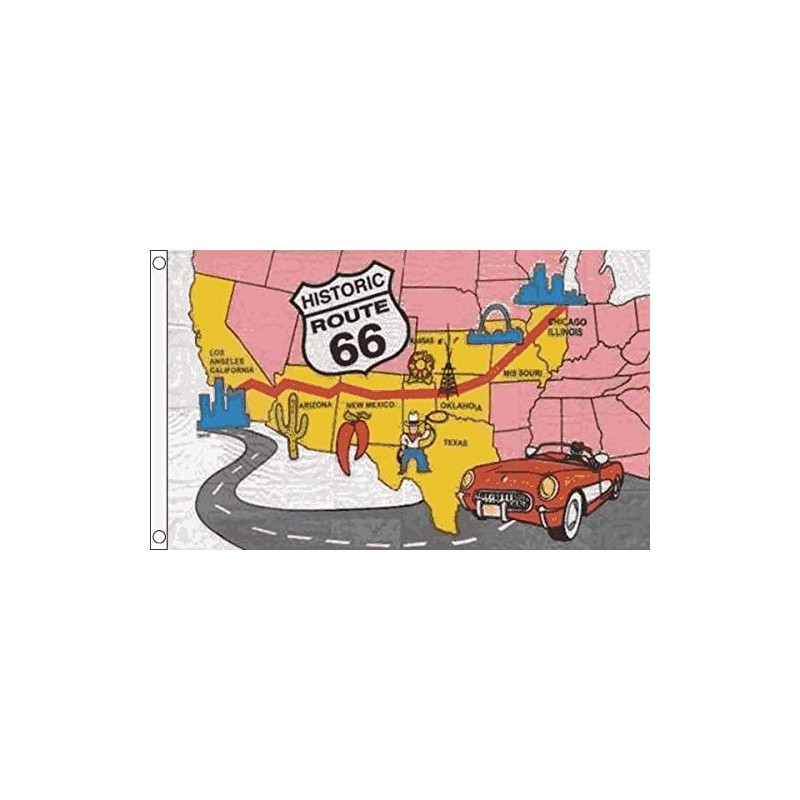 Route 66 Flag - 5 x 3 FT - 100%