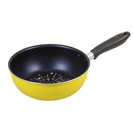 DELISH KITCHEN Pearl Metal Single Handle Pot, Yellow, 7.9 inches (20 cm), Induction Compatible, 7.9 inches (20 cm) HB-4244