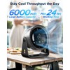 EasyAcc Small Turbo Desk Fan 6000mAh, Max 24 Hours Work