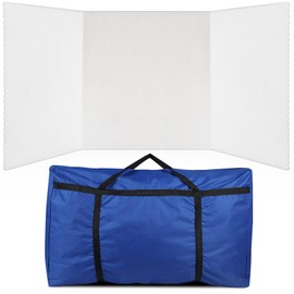 Paterr Trifold Poster Board with Storage Bag 72 x 36 Inch Foldable 3 Panel Presentation Board Hook and Loop Receptive Fabric Tabletop Science Fair Display Boards for Exhibition Booth Show (White)