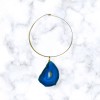 Fashion Jewelry Blue agate pendant necklace