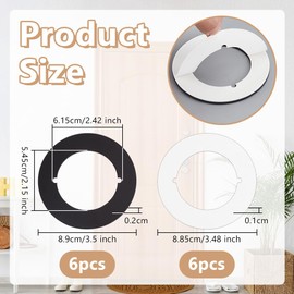 OLYCRAFT 3 Sets Black Deadbolt Reinforcement Plate 54.5mm ID 89mm OD Deadbolt Repair Round Plate Scar Plate Door Knob Plates Round Version for Door Knob Prevent Door Lock Loose