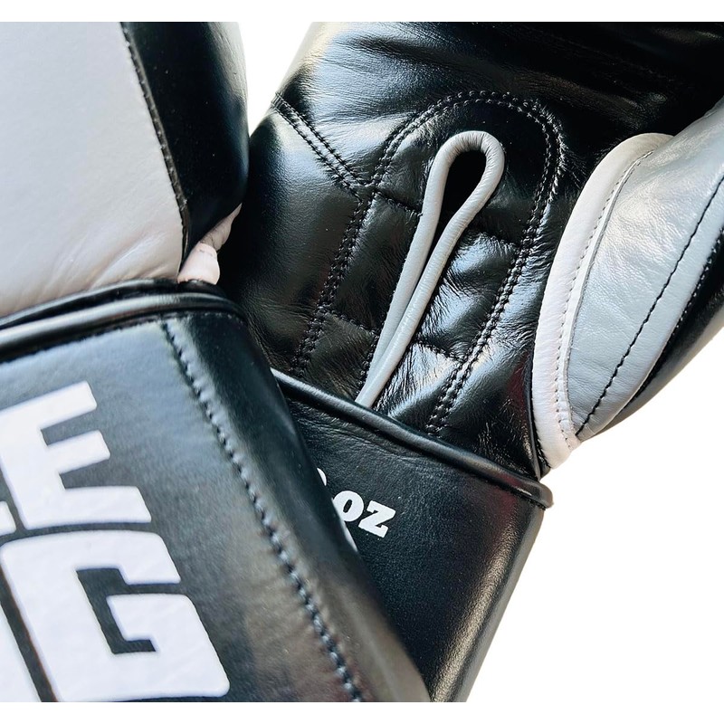 PRIZE RING "Professional 5.0" Genuine Leather Boxing Gloves Gray/Black (10oz)