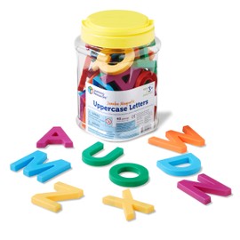 Learning Resources Jumbo Magnetic Uppercase Letters, ABCs, Early Letter Recognition, 40-Pieces, Large Magnetic Letters, Assorted Colors, Ages 3+