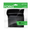 PlasticPro 200 Pack Heavy Weight Plastic Forks Black Disposable Forks