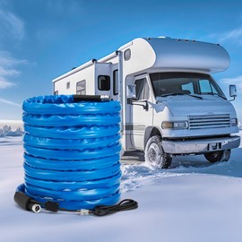 YOLENY 50 FT RV Heated Drinking Water Hose for 5/8" Inner Diameter,Antifreeze to -20°F/-28°C with Energy-Saving Thermostat & 3/4" Adapter