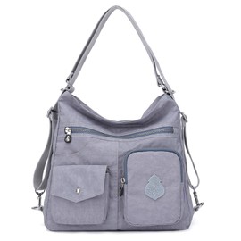 Outreo Girls Messenger Bag Women Handbag Side Shoulder Bag Casual Backpack Sport for Travel Satchel Crossbody Cross Body Bag Nylon (Grey)
