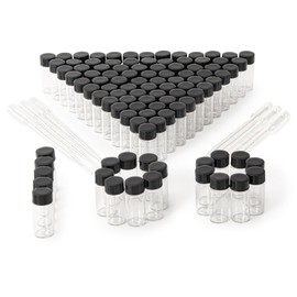 BKMAMLAB 5ml Clear Small Glass Vials 100pcs with Screw Caps(100pcs)…