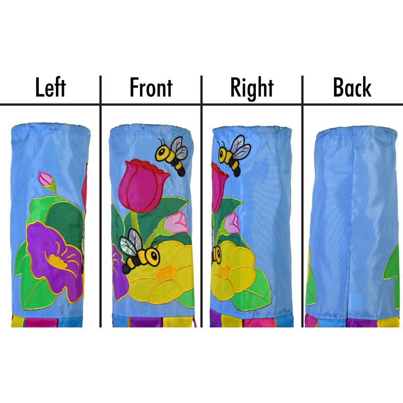 In the Breeze Floral Bee Windsock, 40-Inch