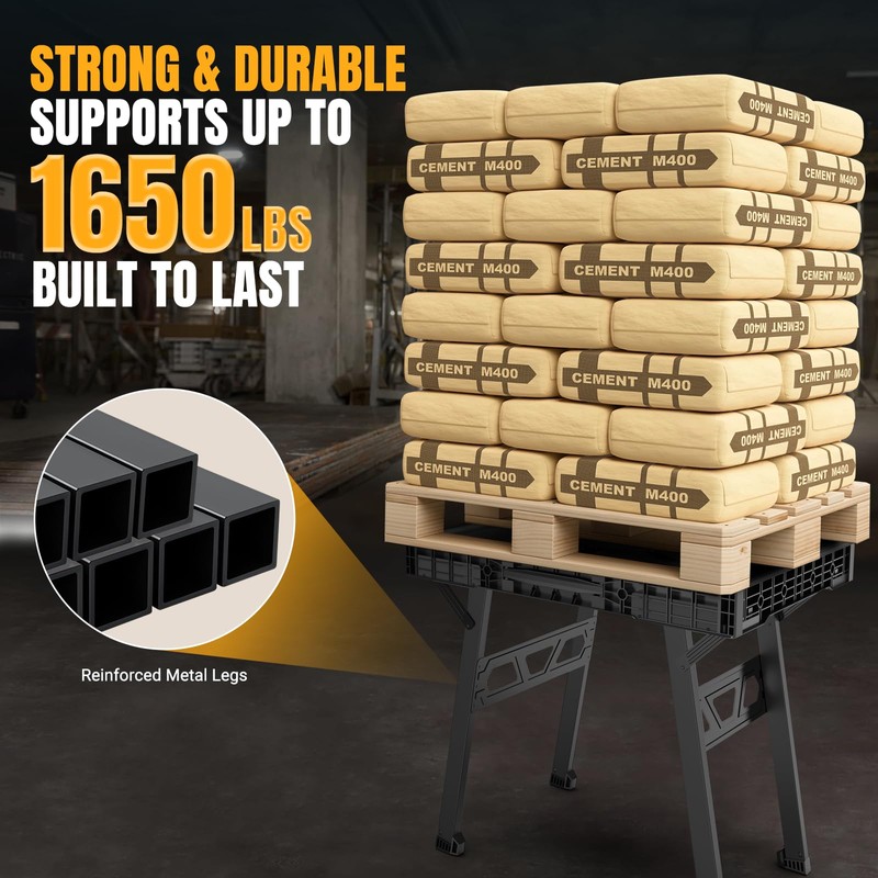 Express Folding Worktable, Easy Setup Portable Folding Workbench, 34" W