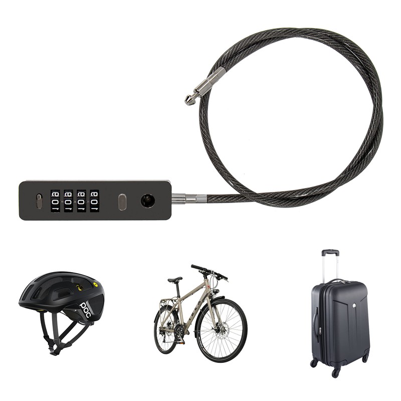 2 Pack Combination Lock 4-Digit Steel Cable Combination Padlock, Diameter