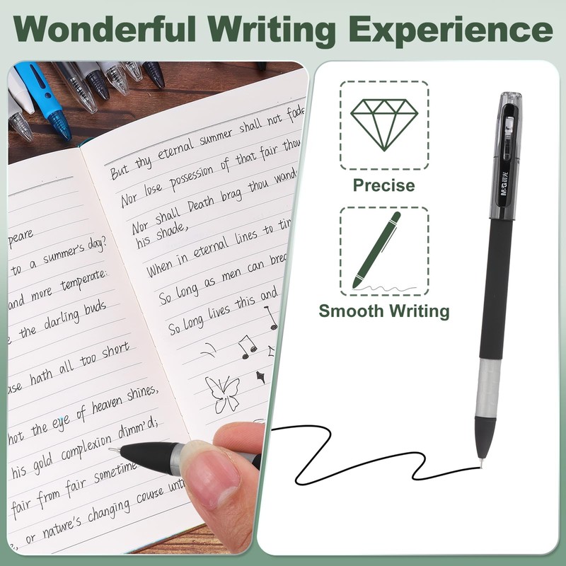 M&G Gel Pen Medium Point 0.5mm, 24 Pcs Smooth Black