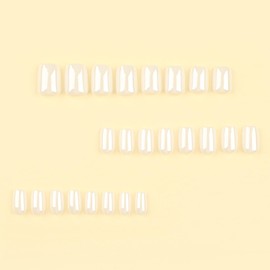 24pcs Chrome Press On Nails Short Square Fake Nails White False Nails With Design Aurora Glue On Nails Full Cover Acrylic Artificial Nails Glossy Stick On Nails For Women Manicure