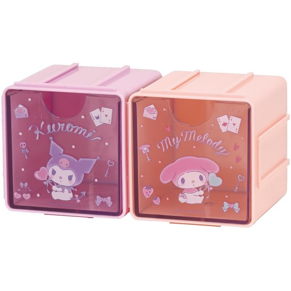 Skater JQBC1-A Connected Trinket Case, 2-Pack, 3.0 x 3.0 inches (7.6 x 7.6 cm), Cube, Cubic Collection, My Melody, Chromi, Kawaii, Sanrio, Small Items, Storage Case, Drawers, Organization