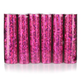 KarneLux Streamers 'Pink Glitter Metallic' - Party Decoration for Birthdays, Weddings and New Year's Eve - Pack of 6