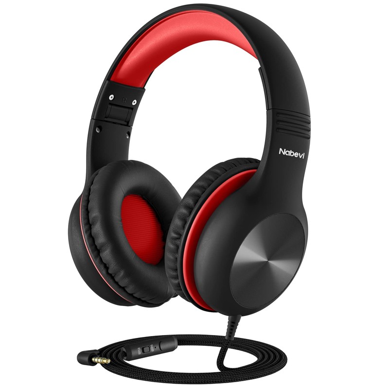 Nabevi Headphones for Kids for School, Kids Headphones with Microphone,