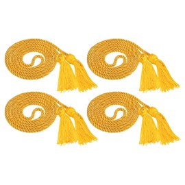 PATIKIL 67inch Graduation Honor Cords, 4Pcs Graduation Cords Tassel Graduation Ropes Bulk Bright Color DIY for National-Honor-Society, Gold