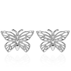 Annie Oak Womens 925 Silver Butterfly Stud Earrings