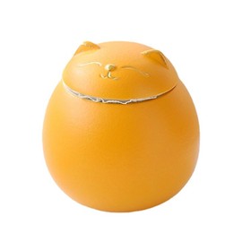 Ceramic Cat Treat Jar With Lid, Decorative Tea Canister, Airtight Cat Cookie Jar for Tea, Candy, or Kitchen Storage