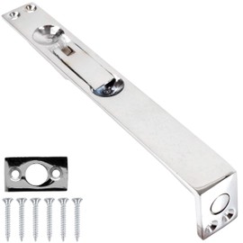 6" Flush Edge Bolt 150mm Polished Chrome Lever Action Double French Swing Slide Door Drop Lock