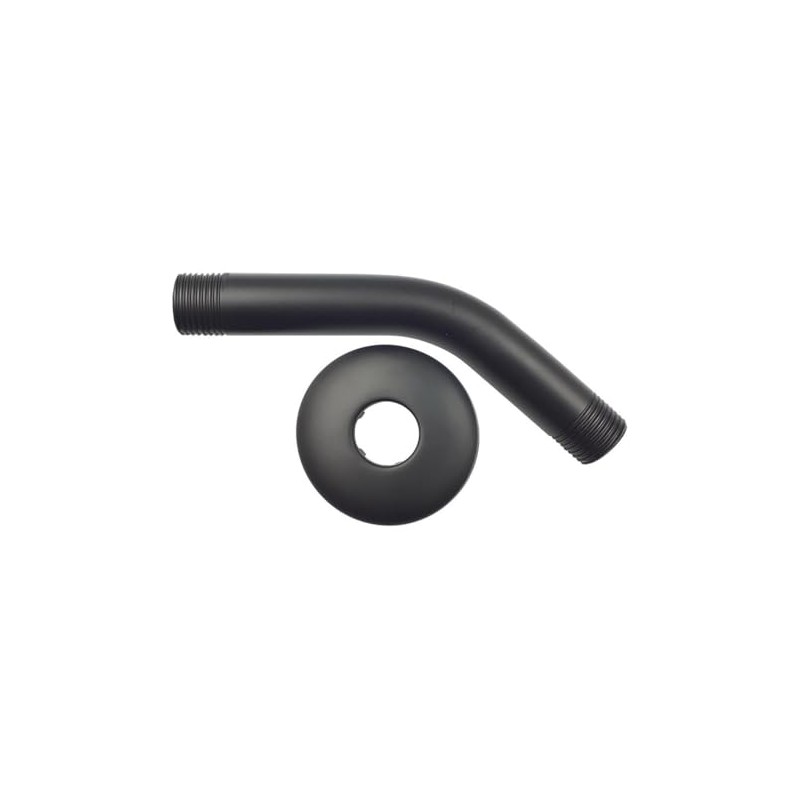 Brazo Y Chapeton Para Regadera 15cm Acero Inox Negro Rugo