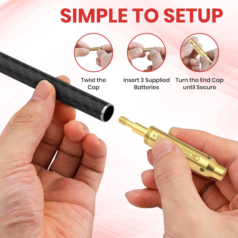 GOTICAL Archery Crossbow Bow Arrow Red Laser Sighting Tool Boresighter