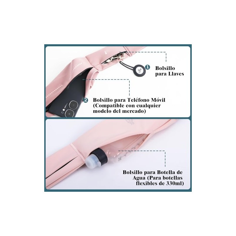 Cinturón de Running Lumewave para Mujeres y Hombres con Portabotellas