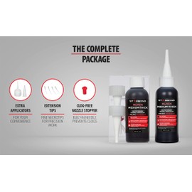 Premium Grade Cyanoacrylate (CA) Super Glue by STARBOND - Black (2oz) and Brown (2oz) Medium-Thick Viscosity"Knot Filler" and Aerosol Accelerator (6oz) Bundle for Woodworking, Woodturning, Carpentry