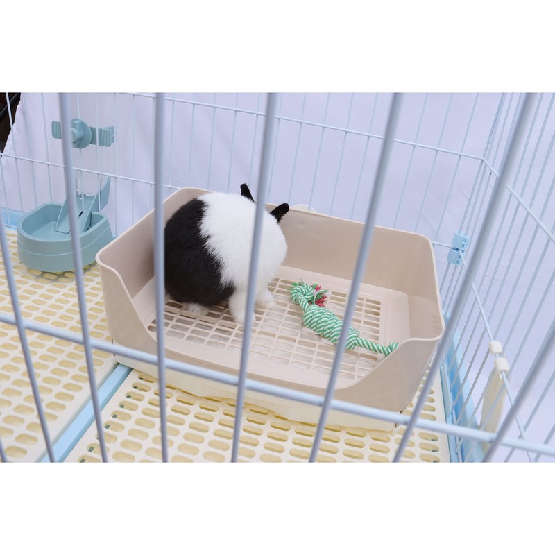 RUBYHOME Oversize Rabbit Litter Box with Drawer, Corner Toilet Box