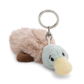 63062 -Portachiavi con Peluche a Forma di Anatra, per Lo Zaino o la Borsa di Grandi e piccini, 10 cm, Marrone