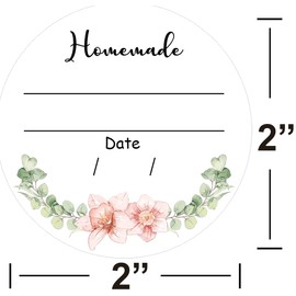 500 Pcs Jar Label Stickers 2 Inch Label Stickers for Jars and Lids - Watercolor Floral Canning Mason Jar Pantry Labels Food Container Spice Oil Bottle Sticker Gift Tags for Homemade Jam and Jelly