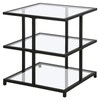 Henn&Hart 22" Wide Square Side Table in Blackened Bronze, for