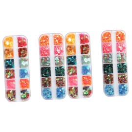 LALAFINA Manicure Sequins Maple Leaf Four-pointed Star Flakes for Nail Art for Crafts Home Salon Use Decorative Nail Design Elements