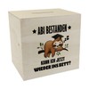 Abi Passed Sloth Money Box Made of Wood with Saying