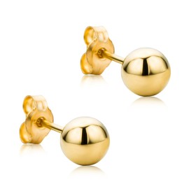 OROVI 9ct (375) Basic Yellow Gold Ball Stud Earrings for Women - Solid Gold Earrings, Hypoallergenic Earrings - Shipped in an Elegant Present Box for a Luxurious Unboxing Experience