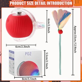 TZQFROCE Interactive Cat Toy Ball Dog Toy Ball Electric Cat Toy Electric Cat Ball Rolling Ball with Tail for Cats 3 Working Modes 360° Rolling Smart Ball