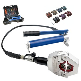 BANCHEE hydraulic hose crimping tool AC Crimping Tool for Barbed and Beaded Hose Fittings, Air Conditioning Repaire Ac Hose Crimper with 7 Die Set (BC-7842P)