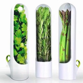 Herb Saver, Herb Storage, Herb Keeper for Fridge, Herb Saver Pod Herb Container Preserver Fresh Herb Keeper for Coriander Mint Parsley Asparagus (3)