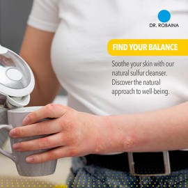 Dr. Robaina Sulfur Balsam Cleansing Bar – Face & Body Soap for Oily, Acne-Prone or Itchy Skin – Gently Exfoliates, Calms Redness & Removes Excess Oil – Tea Tree, Calendula & Shea, 4 oz